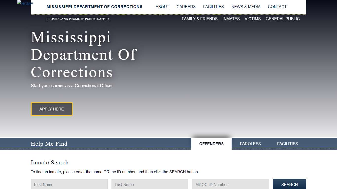 Home Mississippi Department of Corrections